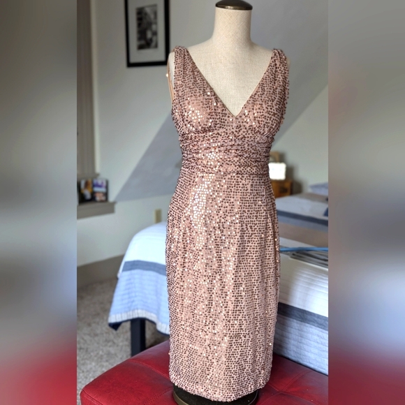 Sequin Sleeveless Dress in Rose Gold - Picture 4 of 9